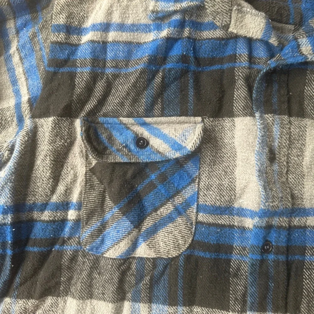 Coleman Flannel Shirt Mens Large Blue Grey Excellent Plaid Long Sleeve Cotton - Picture 4 of 5